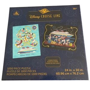 Disney Cruise Line 2-Sided 1000 Piece Jigsaw Puzzle Mickey Minnie Donald Goofy